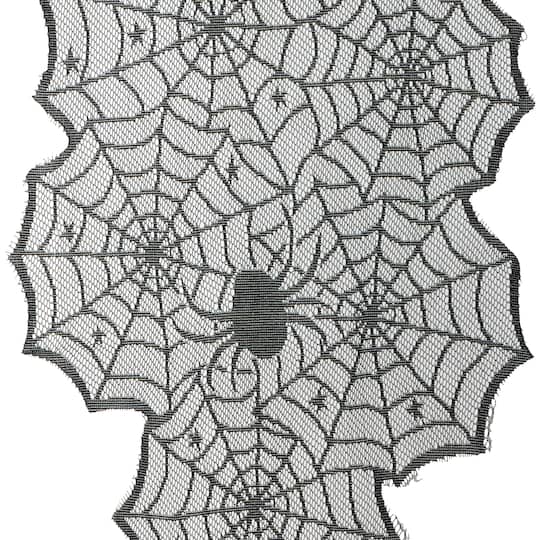 72" Black Spiderweb Lace Table Runner by Celebrate It™